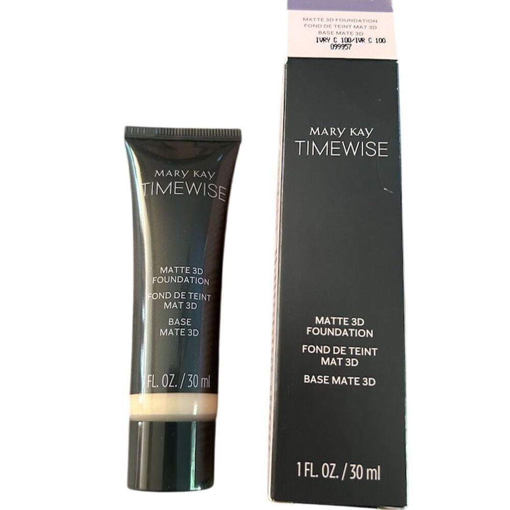 Mary Kay TimeWise Matte 3D Foundation Ivory C 100 Full Coverage 1oz 099957 C100